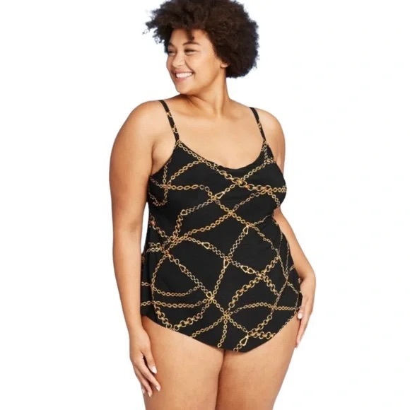Black & Gold Chain Design Tankini - Picture 4 of 13